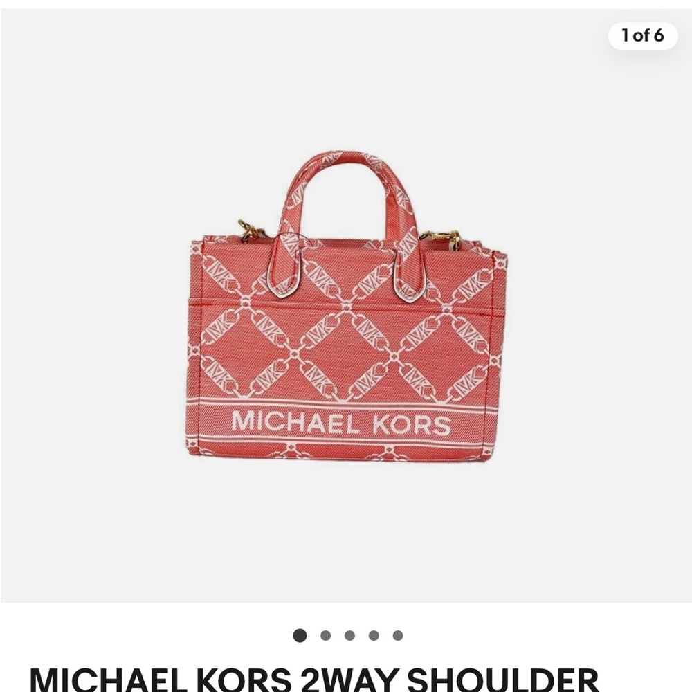 NWT Michael Kors Pink Shoulder Bag with Monogram Pattern